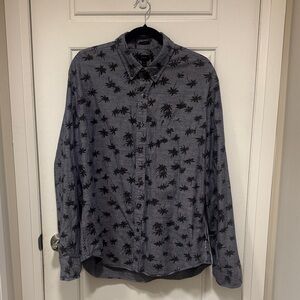 J. Crew Shirt with Black Palm Print